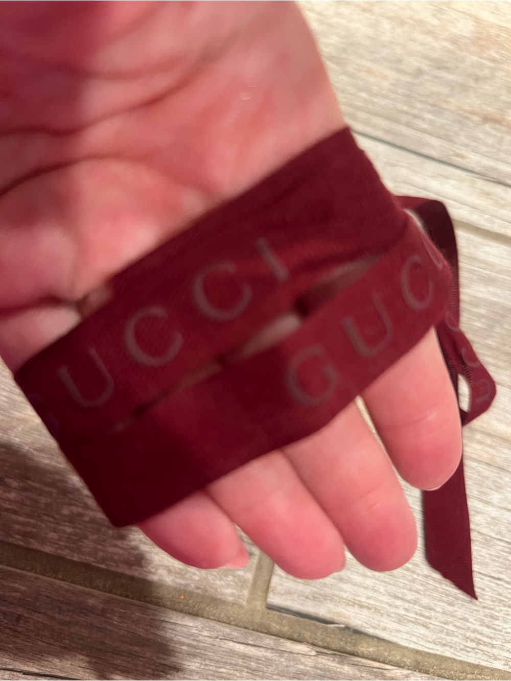 Gucci Burgundy Logo Ribbon